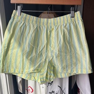 Old Navy Yellow and Blue Striped Women's Shorts